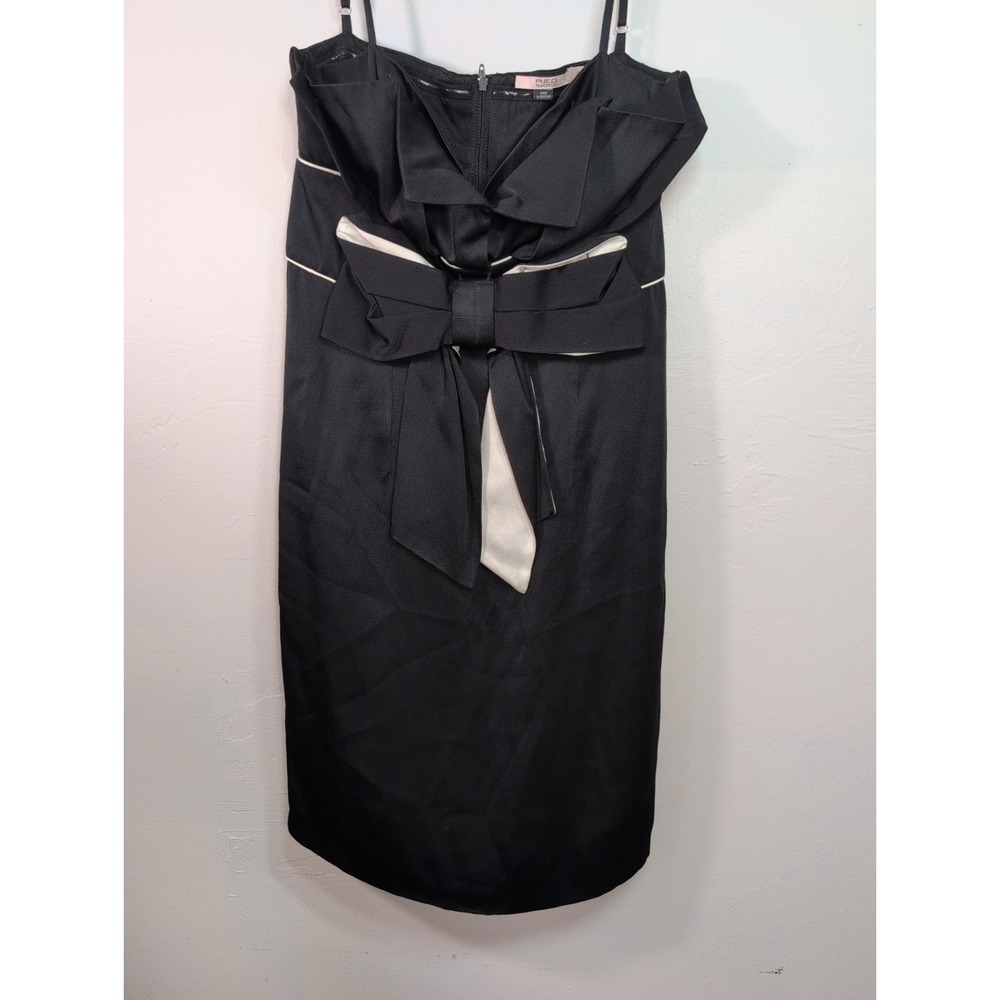 RED VALENTINO  Black Bow Empire Waist Shift Knee-Length Dress 42